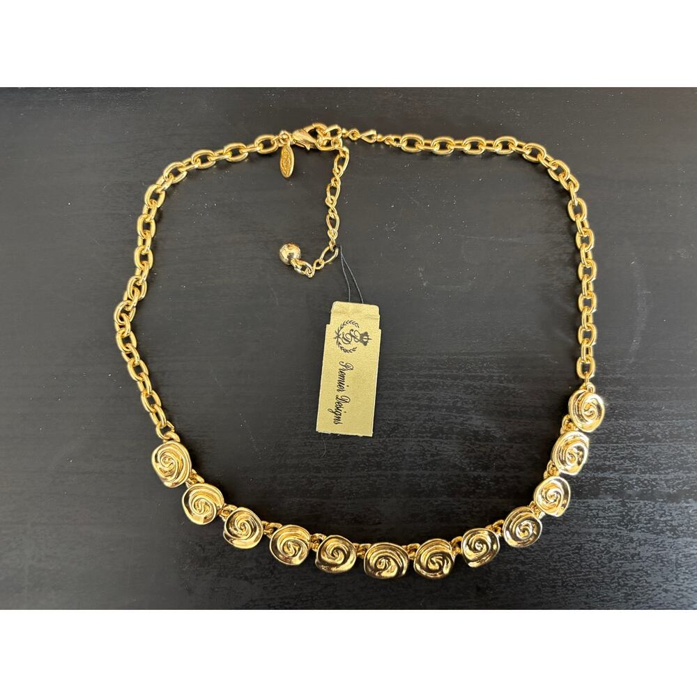 Premiere Designs SWIRL Necklace Chunky Chain Gold Tone New